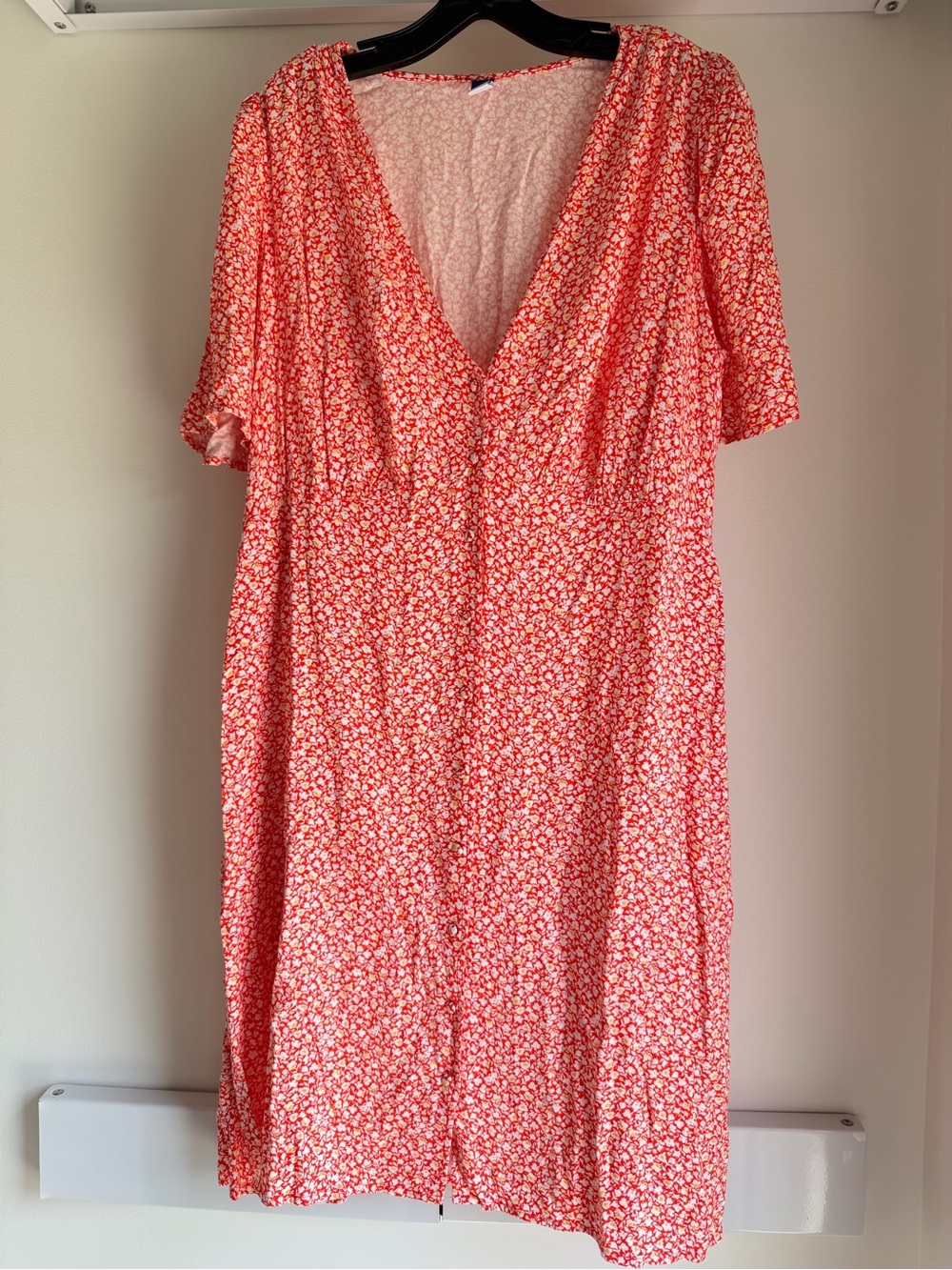 Old Navy Coral Floral V-Neck Sundress